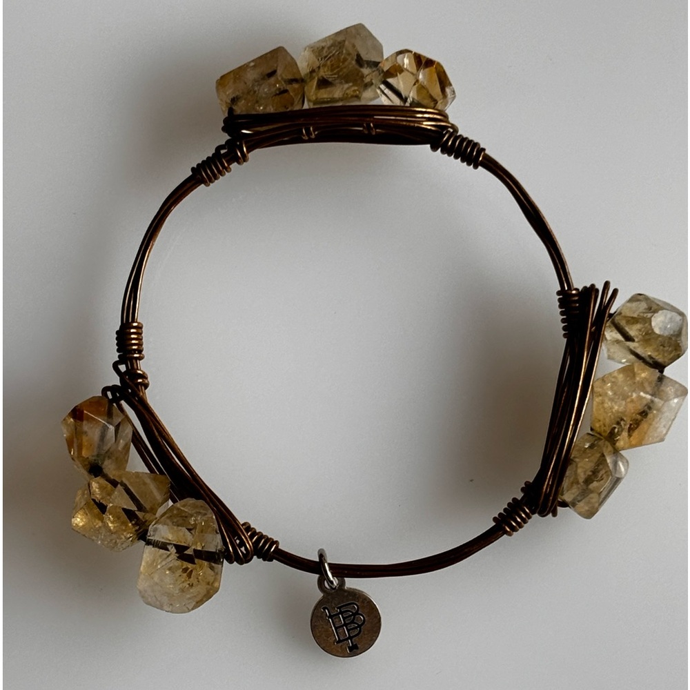 Bourbon & Bowties bracelet/ light gold color semi precious stones